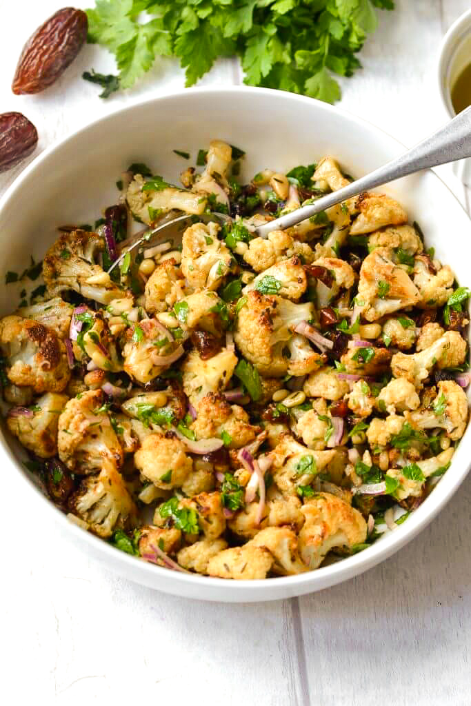 Roasted Cauliflower, Date, Red Onion & Parsley Salad Roasted Cauliflower, Date, Red Onion & Parsley Salad