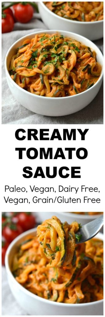 Creamy Tomato Sauce with Zucchini Noodles