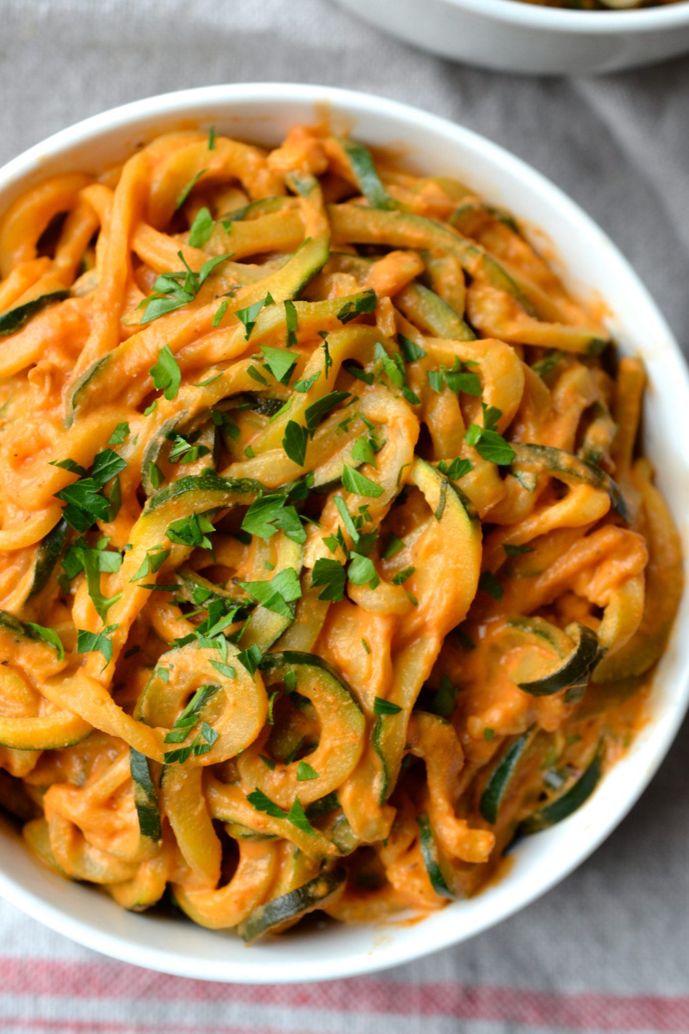 Creamy Tomato Sauce with Zoodles (Vegan - Whole30) - Every Last Bite