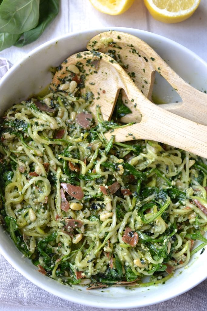 Pesto Zoodle & Prosciutto Salad 