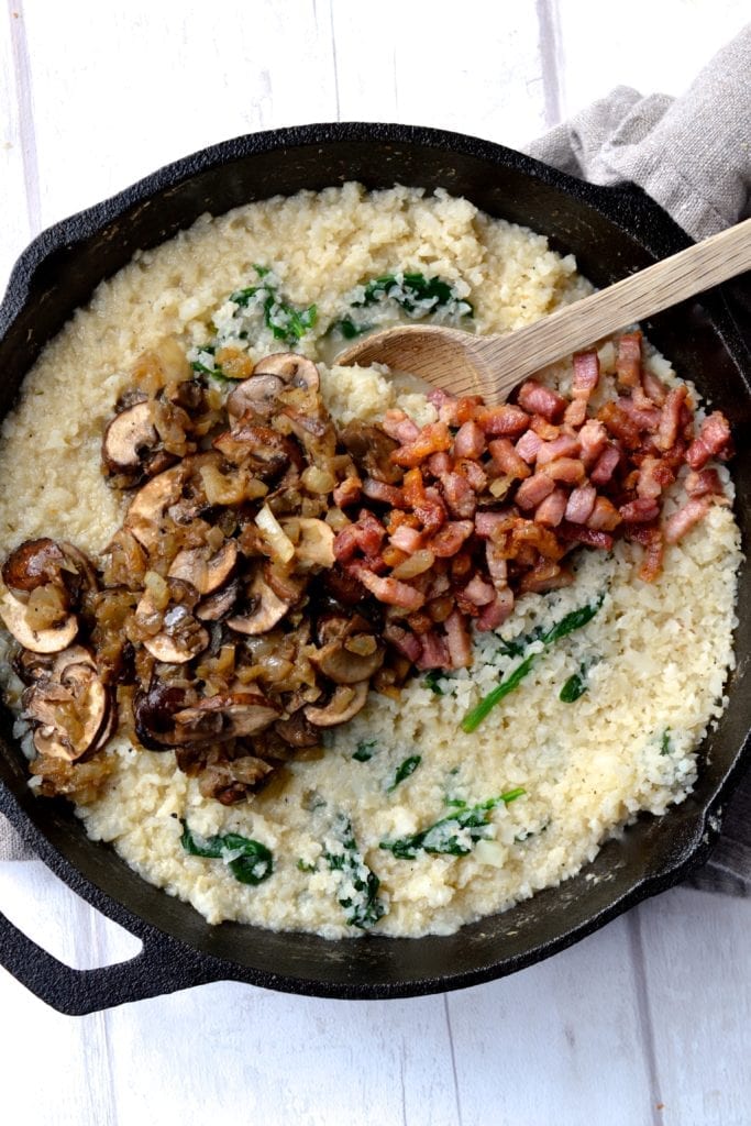 Savoury Breakfast Porridge | Every Last Bite Savoury Breakfast Porridge with Bacon & Mushrooms