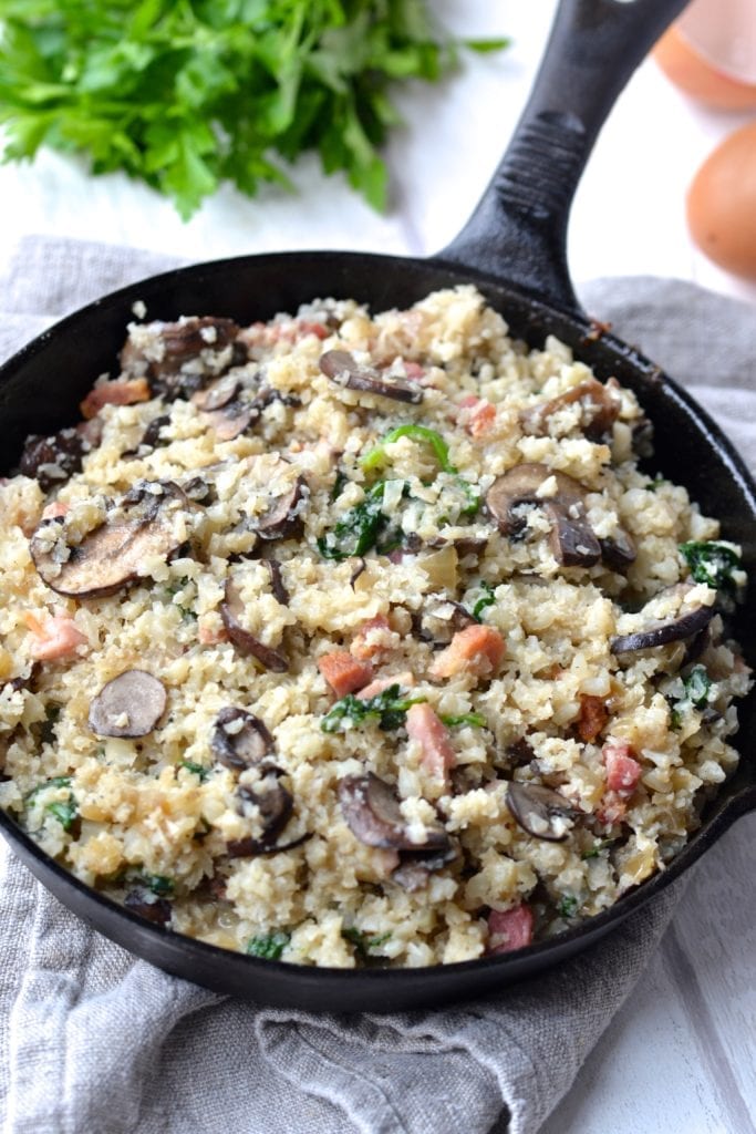 Savoury Breakfast Porridge | Every Last Bite Savoury Breakfast Porridge with Bacon & Mushrooms