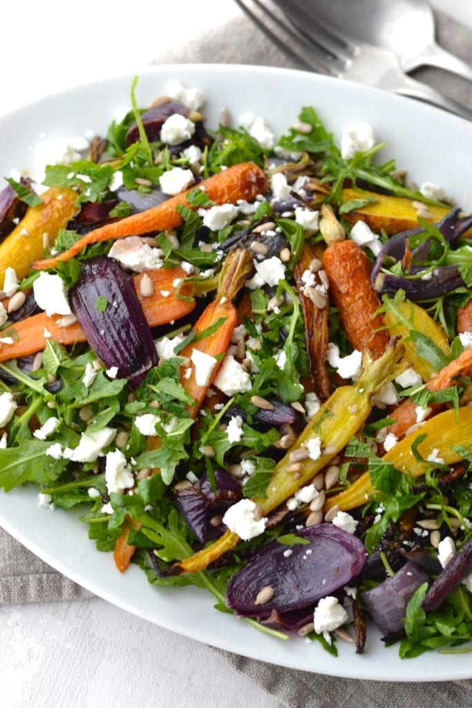 Roasted Carrot Salad with Spiced Tahini Dressing | Every Last Bite