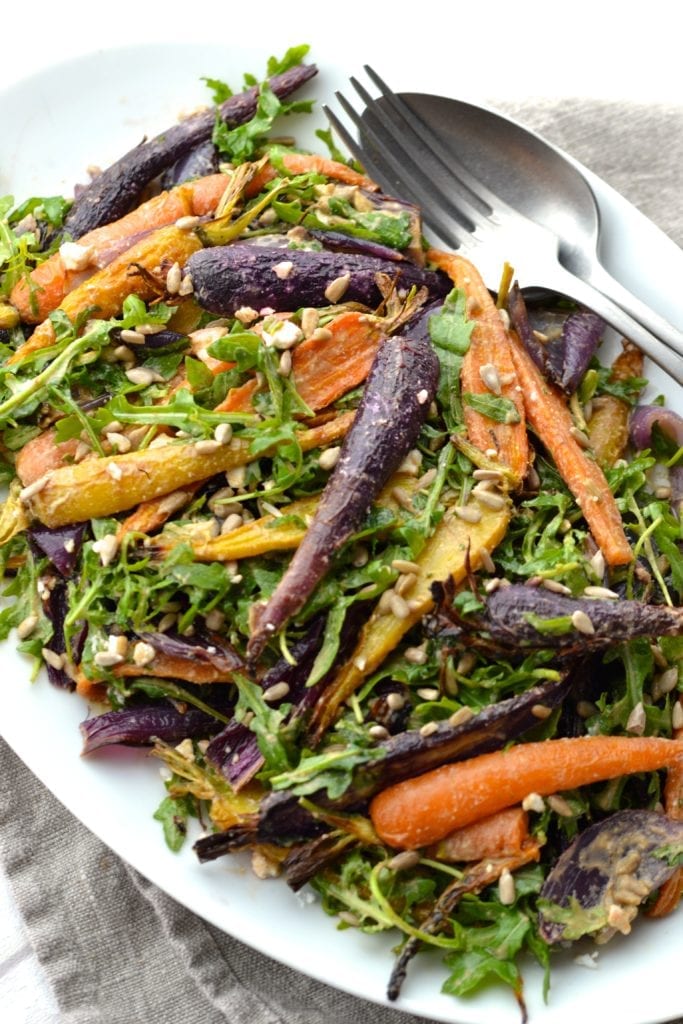 Roasted Carrot Salad with Spiced Tahini Dressing | Every Last Bite