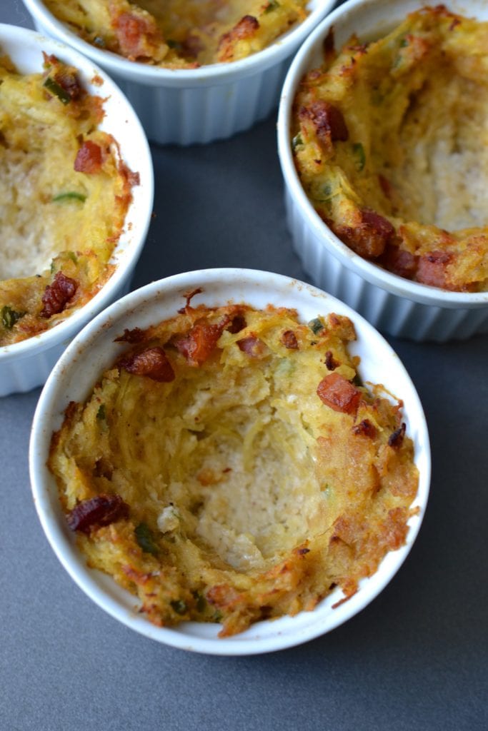 Spaghetti Squash Baked Eggs with Bacon & Jalapeños | Every Last Bite