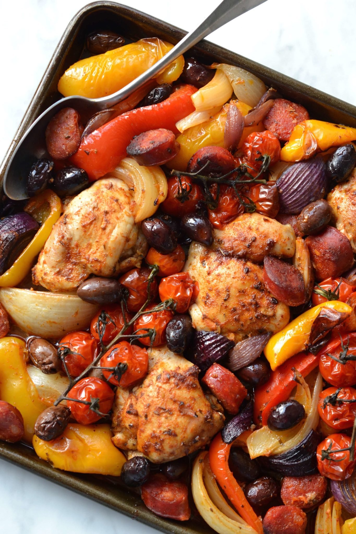 Chicken & chorizo one-pan recipe