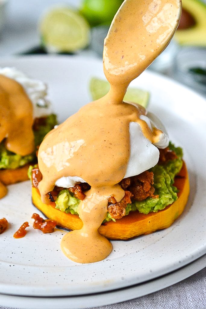 Blender Egg Porn - Mexican Eggs Benedict (Whole30 - Paleo) - Every Last Bite