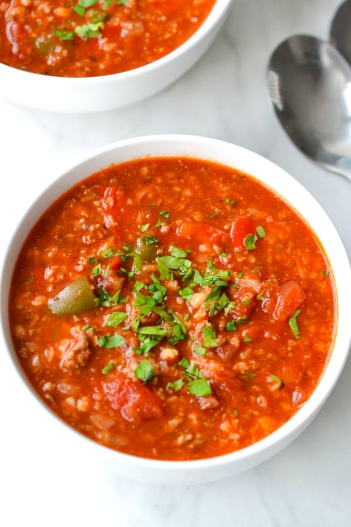 Stuffed Pepper Soup | Every Last Bite Whole30 Stuffed Pepper Soup