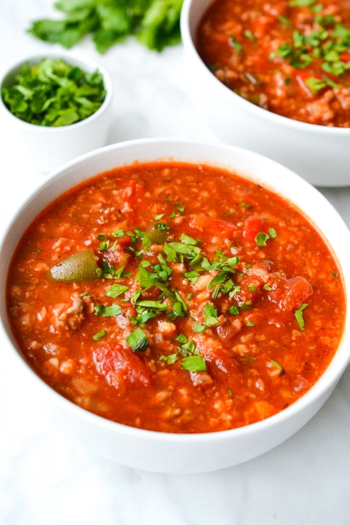 Stuffed Pepper Soup | Every Last Bite Whole30 Stuffed Pepper Soup
