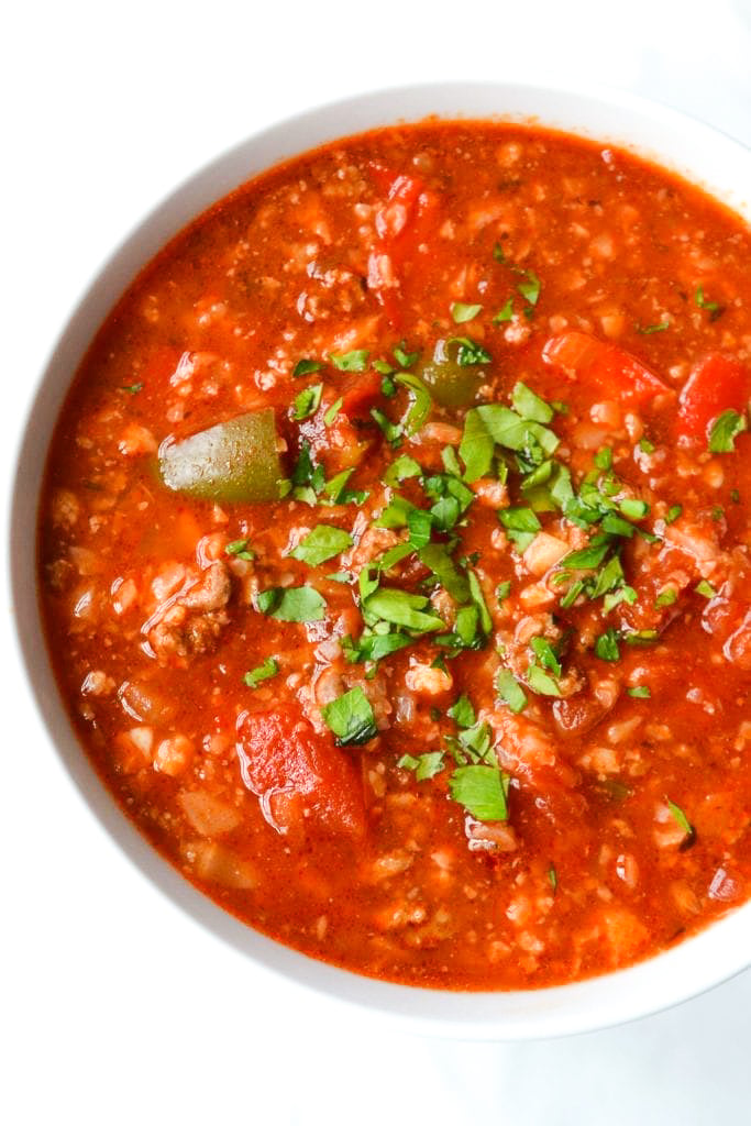 Stuffed Pepper Soup | Every Last Bite Whole30 Stuffed Pepper Soup