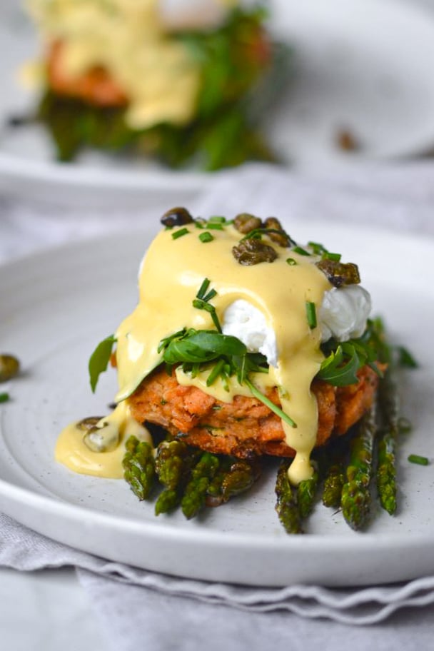 Salmon Cake Eggs Benedict | Every Last Bite Salmon Cake Eggs Benedict
