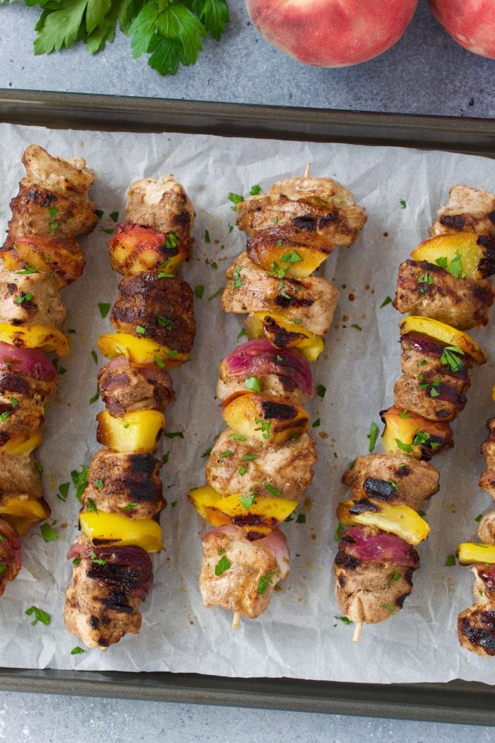 Jerk Chicken & Peach Skewers