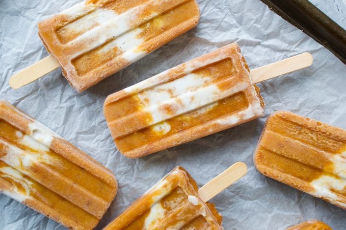 Caramelized Peaches & Cream Popsicles | Every Last Bite Caramelized Peaches & Cream Popsicles