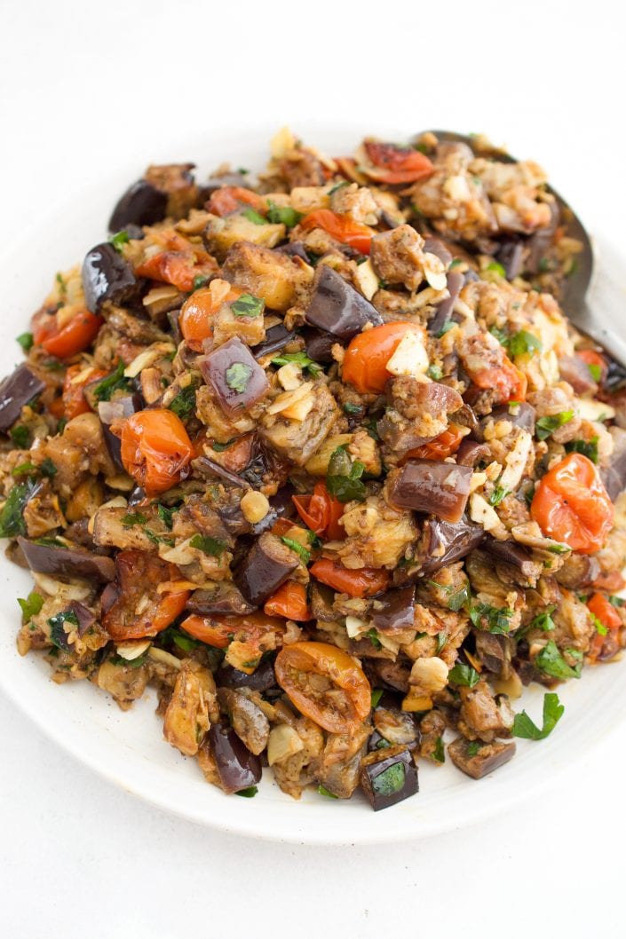Middle Eastern Roasted Eggplant Salad | Every Last Bite