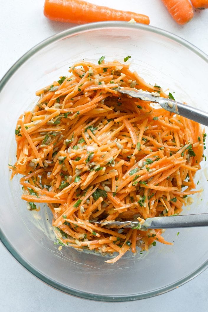 Carrot Salad with Honey Mustard Dressing | Every Last Bite Carrot Salad with Honey Mustard Dressing