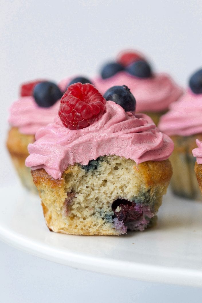 Triple Berry Cupcakes | Every Last Bite Triple Berry Cupcakes