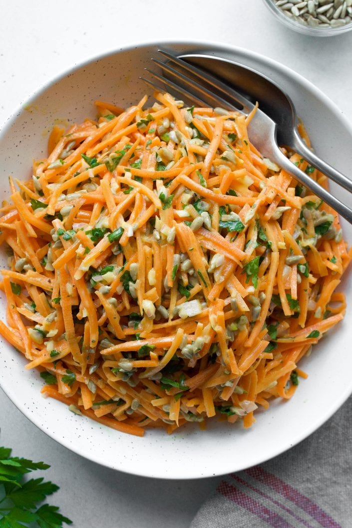 Carrot Salad with Honey Mustard Dressing | Every Last Bite Carrot Salad with Honey Mustard Dressing