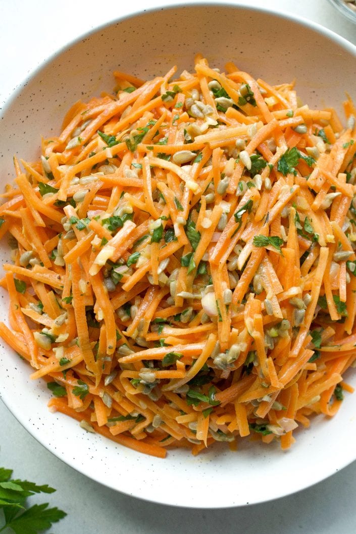 Carrot Salad with Honey Mustard Dressing | Every Last Bite Carrot Salad with Honey Mustard Dressing