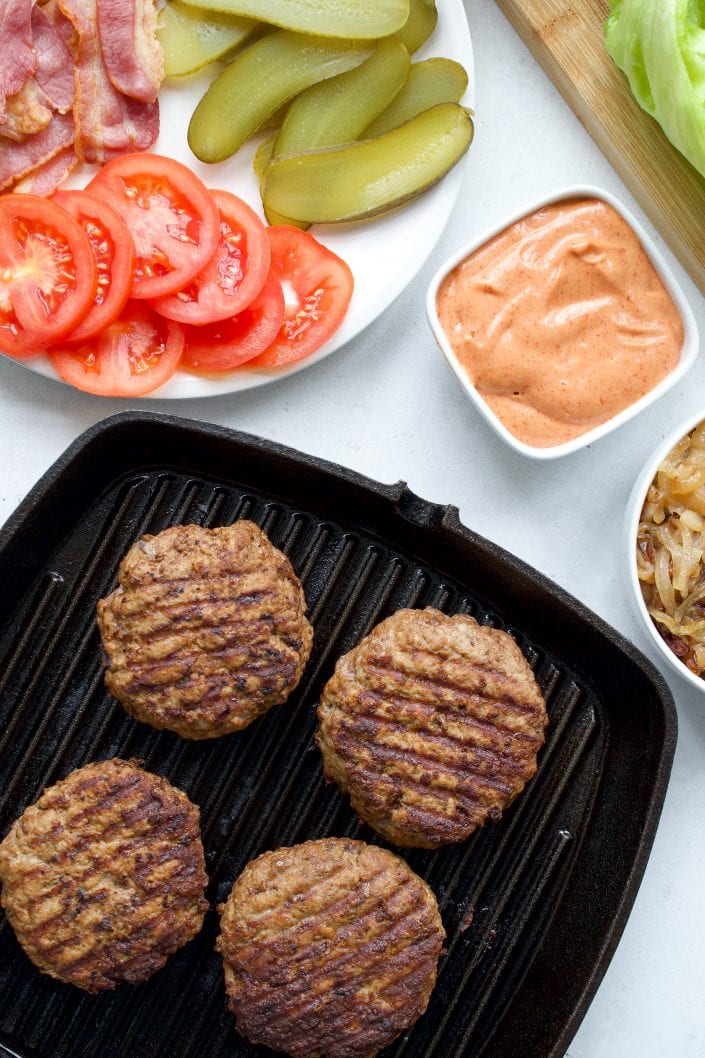 Loaded Whole30 Burgers with Special Sauce | Every Last Bite Loaded Whole30 Burgers