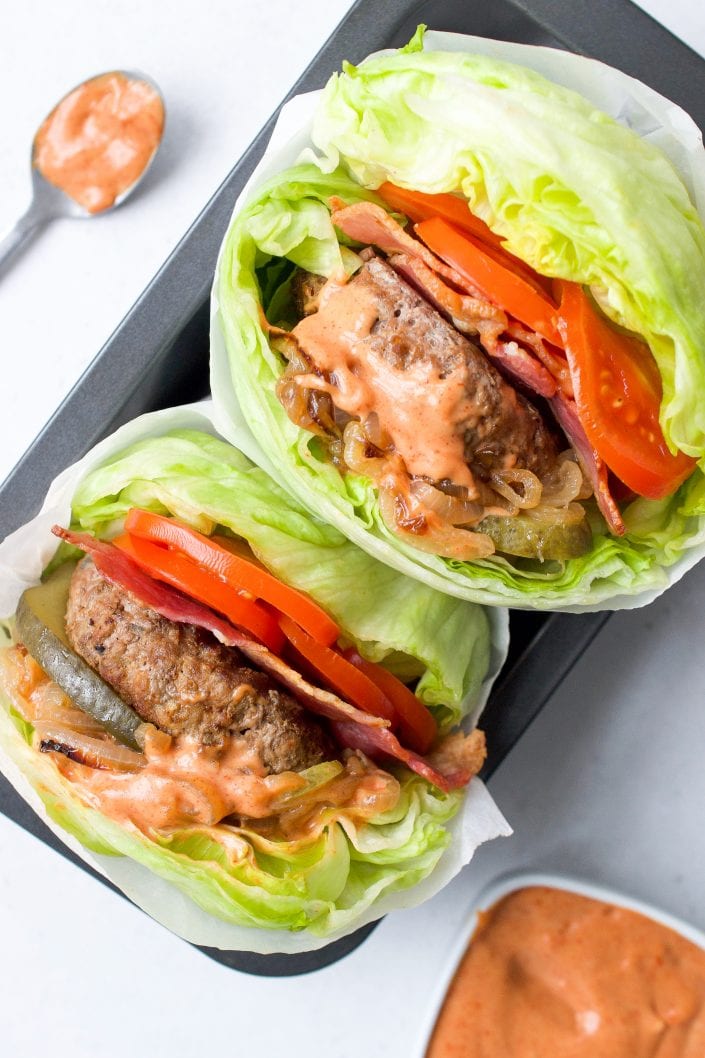Loaded Whole30 Burgers with Special Sauce | Every Last Bite Loaded Whole30 Burgers