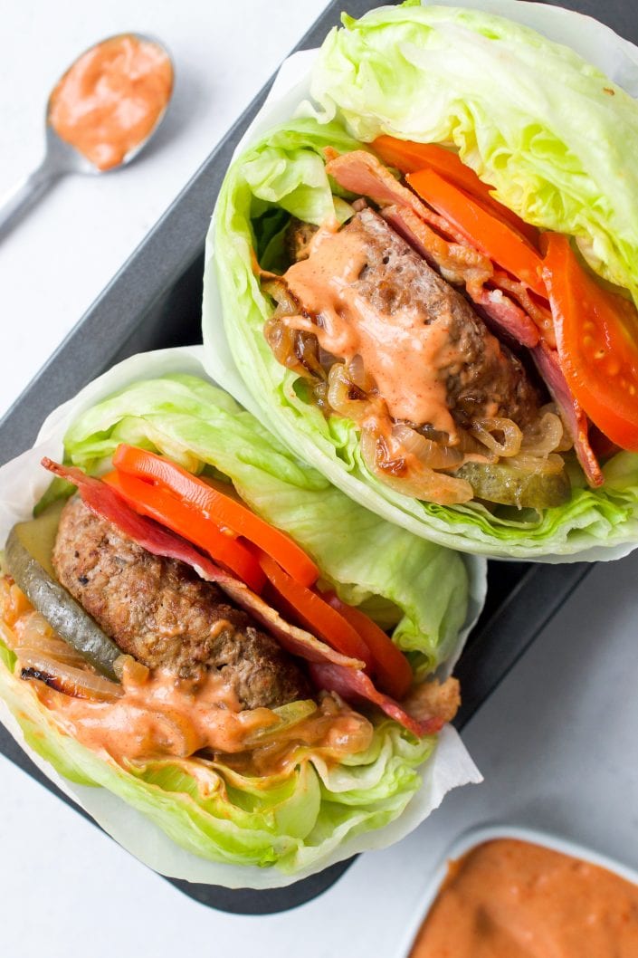 Loaded Whole30 Burgers with Special Sauce | Every Last Bite Loaded Whole30 Burgers