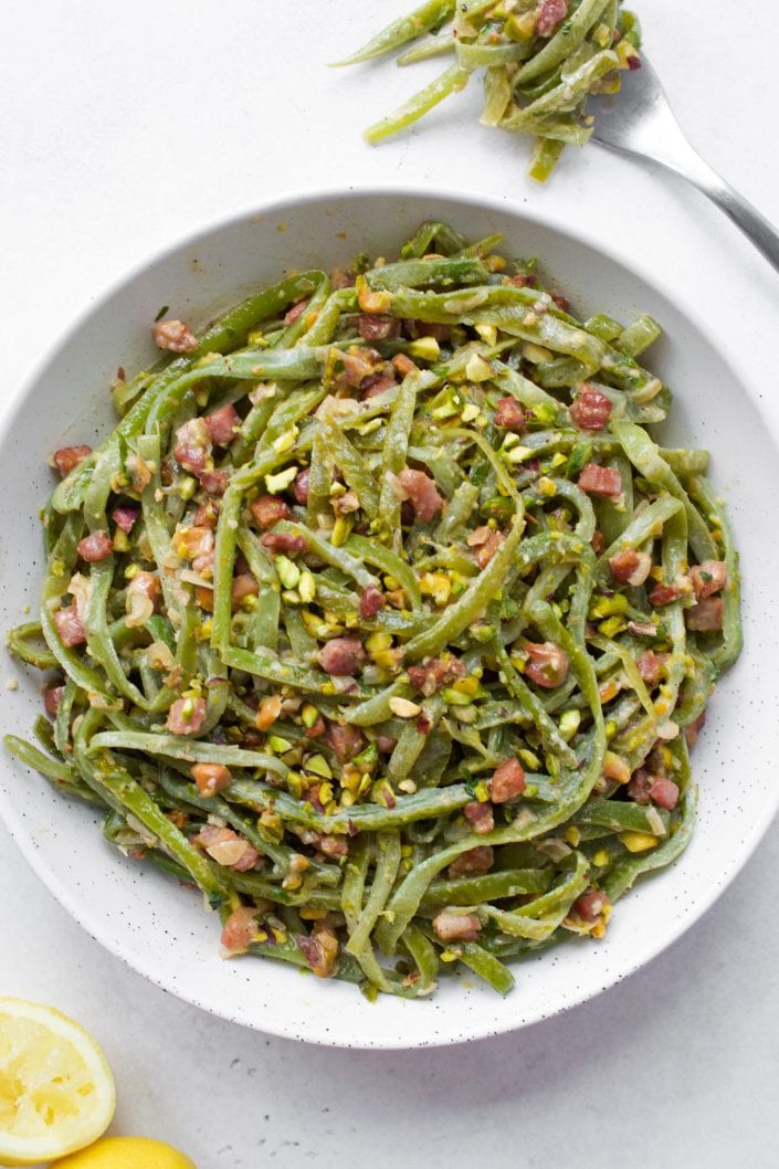 Runner Bean Pasta with Creamy Lemon Sauce | Every Last Bite Runner Bean Pasta with Creamy Lemon Sauce