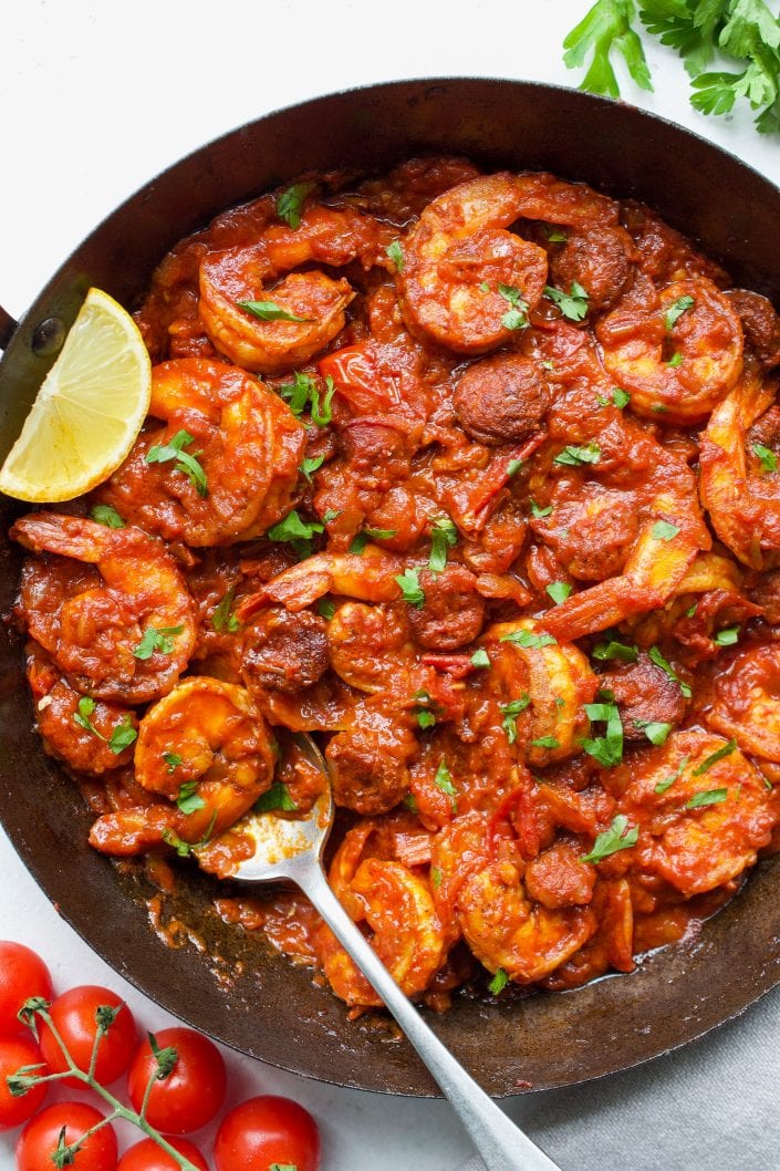 Spanish Shrimp and Chorizo | Every Last Bite Spanish Shrimp and Chorizo