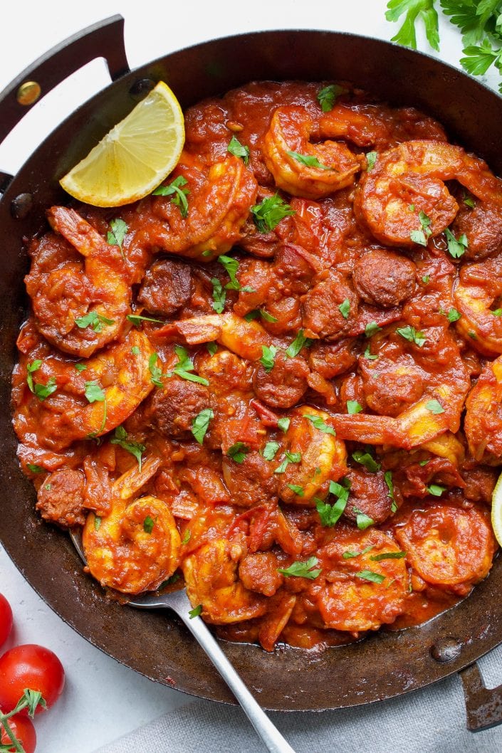 Spanish Shrimp and Chorizo | Every Last Bite Chorizo and Shrimp
