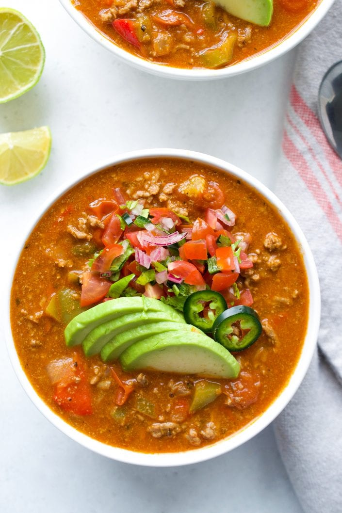 Beef Taco Soup | Every Last Bite Whole30 Beef Taco Soup