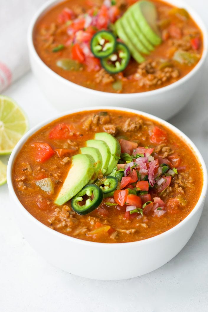 Beef Taco Soup | Every Last Bite Whole30 Beef Taco Soup