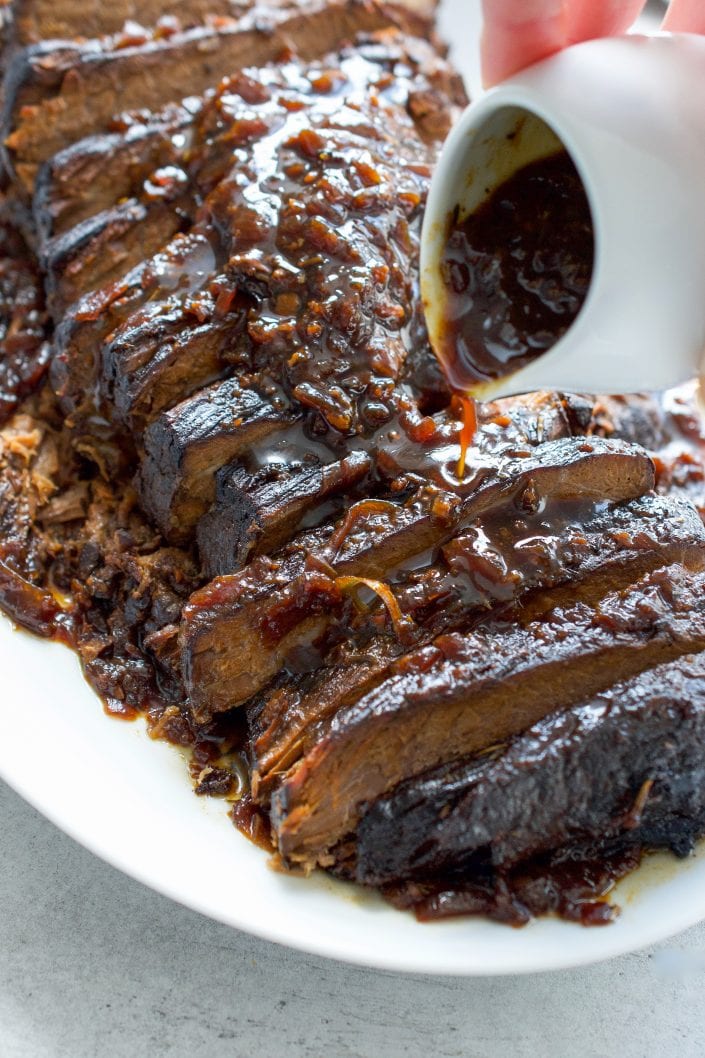 Slow Cooker Brisket with Balsamic Onion Gravy | Every Last Bite Slow Cooker Brisket