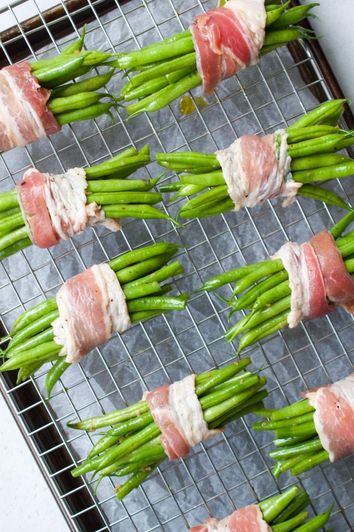 Bacon Wrapped Green Beans | Every Last Bite Bacon Wrapped Green Bean Bundles