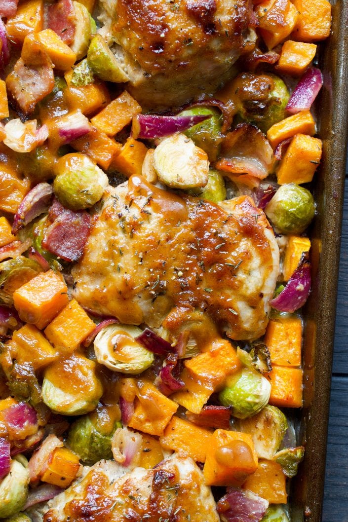 Sheet Pan Chicken with Balsamic Dijon Sauce
