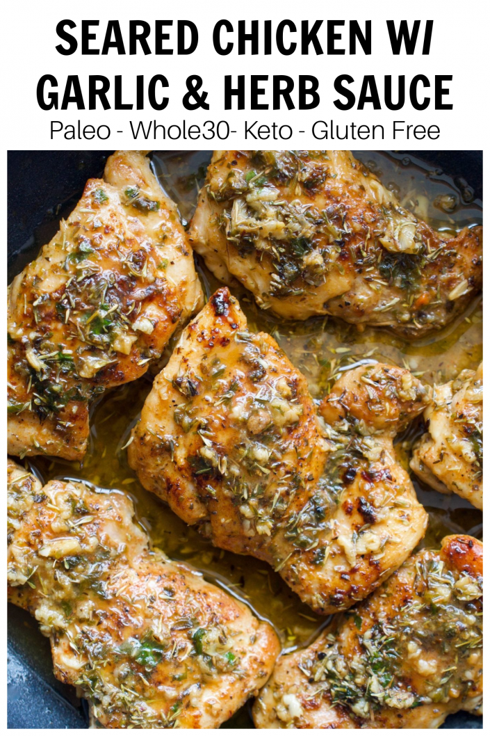 Chicken Thighs with Garlic Herb Sauce | Every Last Bite Chicken Thighs with Garlic Herb Sauce