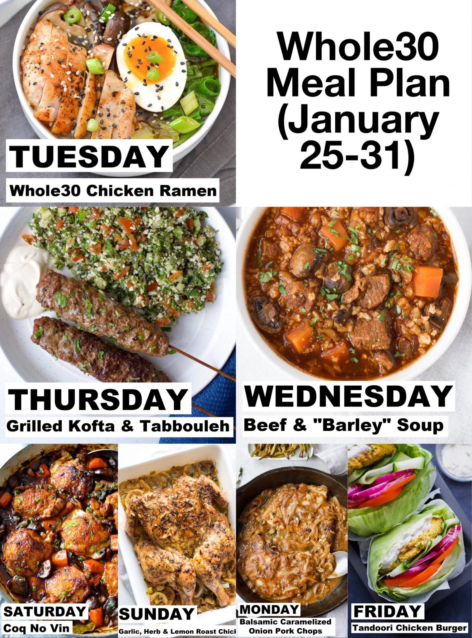 Whole30 meal plan jan 25 31 every last bite