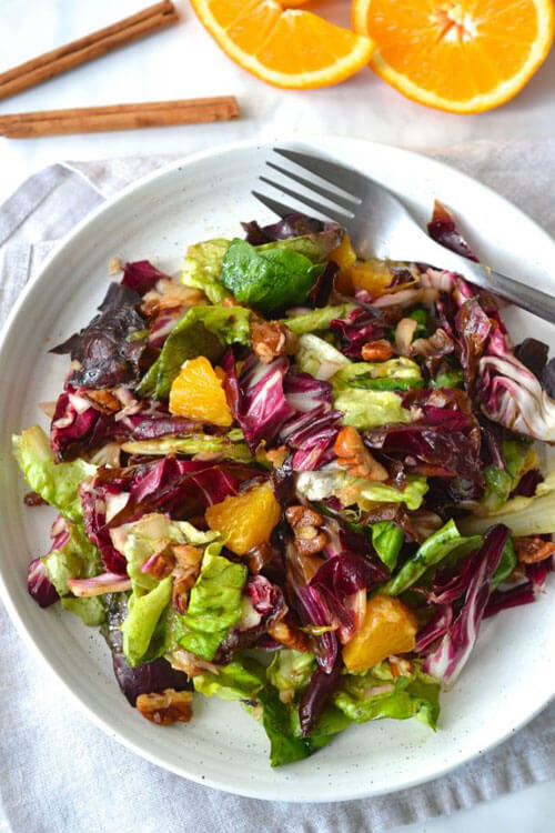 Grilled Radicchio & Orange Salad with Cinnamon Dressing