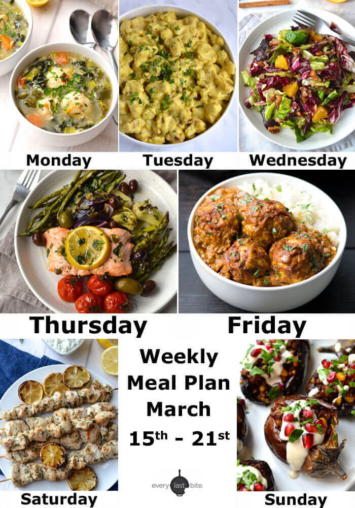 Weekly Meal Plan: March 15th - 21st