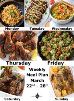 Weekly Meal Plan: March 22nd - 28th