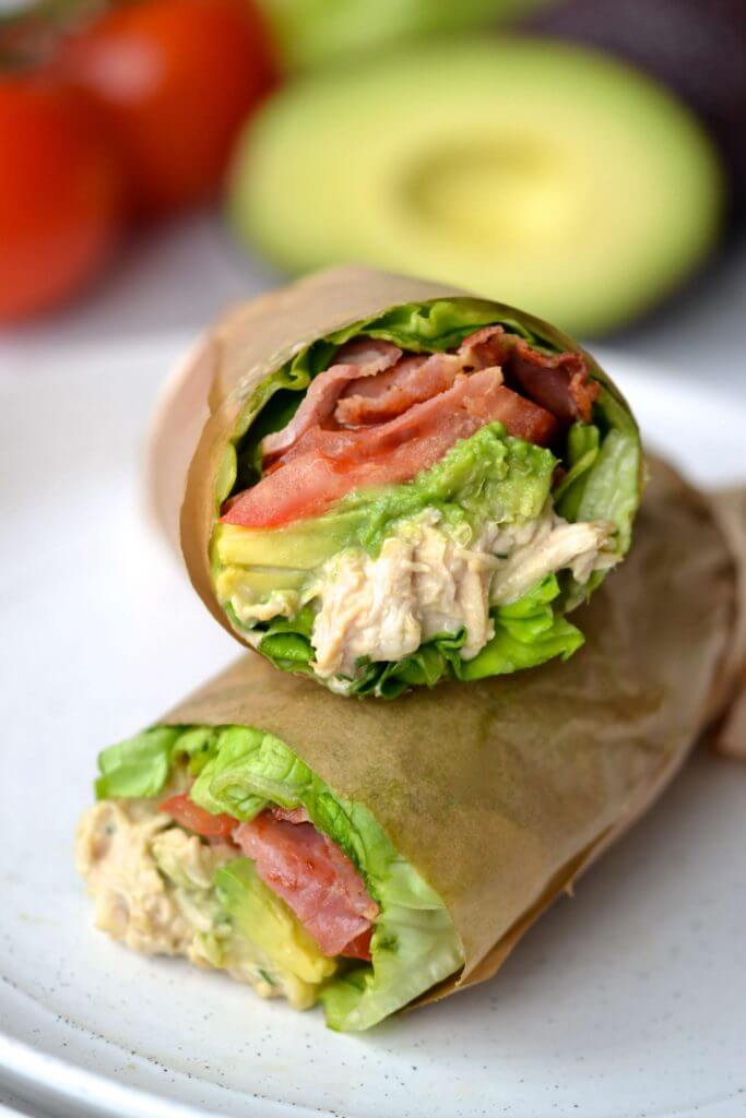 BLT Chicken Lettuce Sandwich Wraps