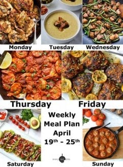Weekly Meal Plan List April 19-25 | Every Last Bite