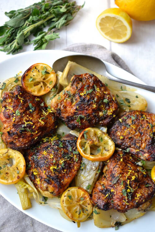 Crispy Lemon & Herb Chicken with Fennel