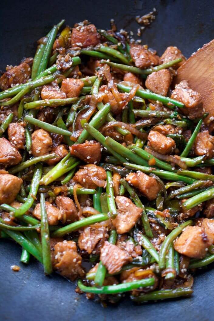 Simple Green Bean, Chicken & Ginger Stir Fry