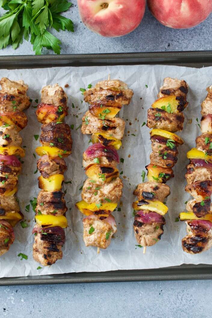 Jerk Chicken & Peach Skewers