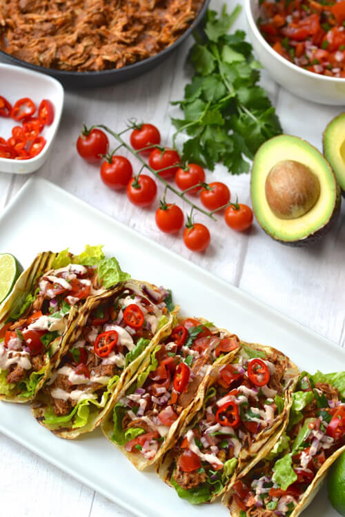 Celery Root Tortillas & Shredded Chicken Tacos
