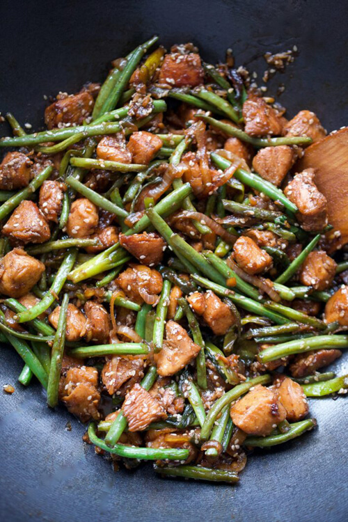 Simple Green Bean, Chicken & Ginger Stir Fry