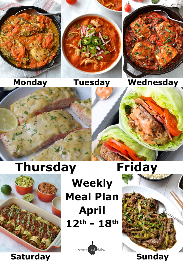 Weekly Meal Plan: April 12th - 18th