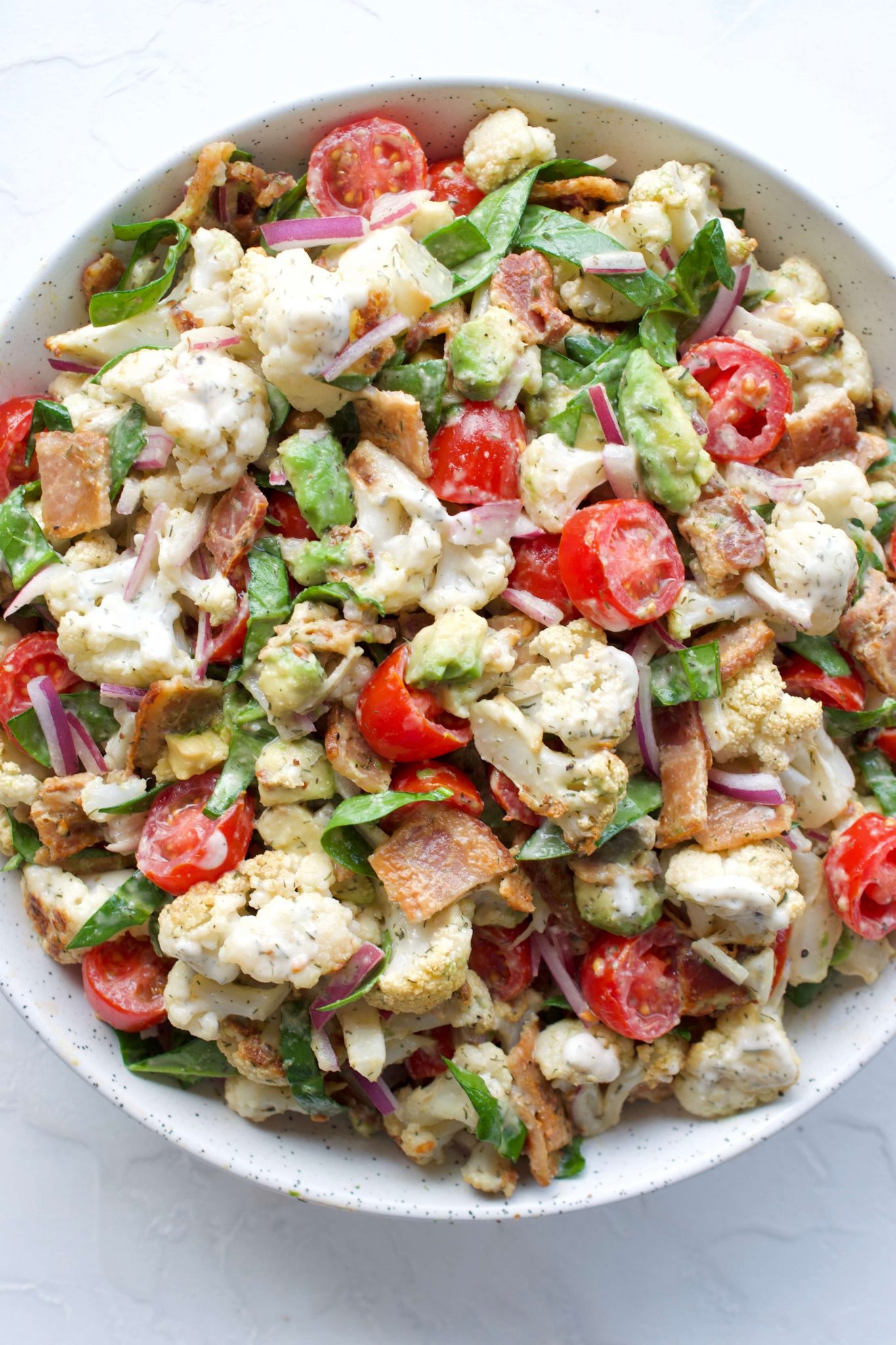 BLT Cauliflower Salad with Ranch Dressing-image