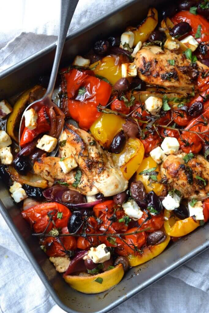 Greek Chicken Traybake | Every Last Bite Sheet Pan Greek Chicken