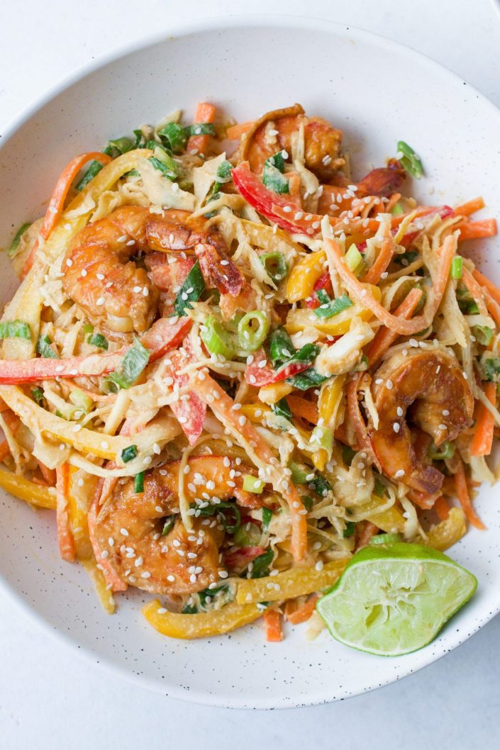 Asian Cabbage Slaw with Shrimp 