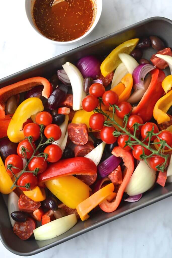 Sheet Pan Spanish Chicken & Chorizo